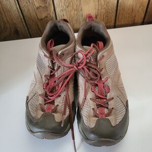 MERRELL Falcon Women's Hiking Shoes Khaki Red J09498 Size 9 Comfort